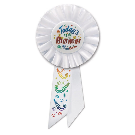 Today's My Birthday Rosette – 3¼" x 6½" by Beistle Rosettes