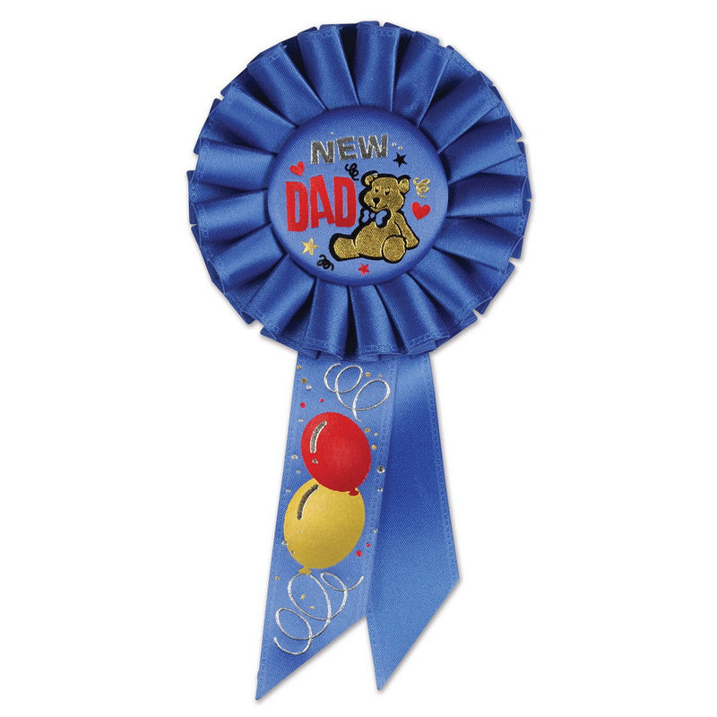 New Dad Rosette – 3¼" x 6½" by Beistle for Baby Shower Rosettes