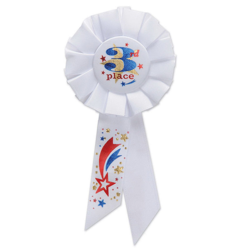 "3rd" Place Rosette – 3¼" x 6½" by Beistle for Sports Rosettes