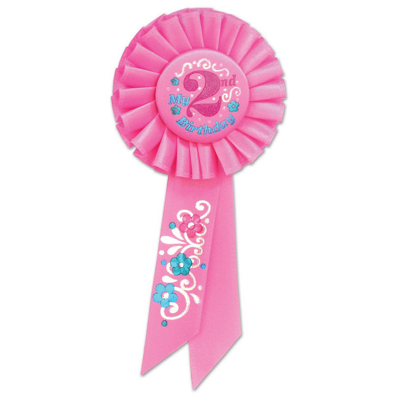 My "2nd" Birthday Rosette – 3¼" x 6½" by Beistle for Age-specific birthday Rosettes