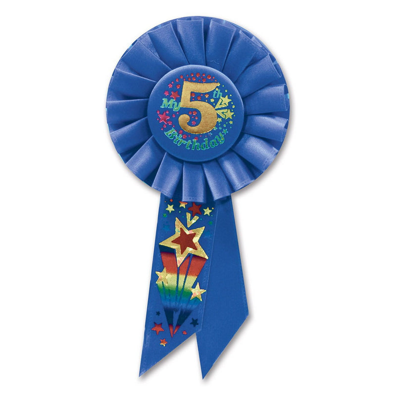 My "5th" Birthday Rosette – 3¼" x 6½" by Beistle for Age-specific birthday Rosettes