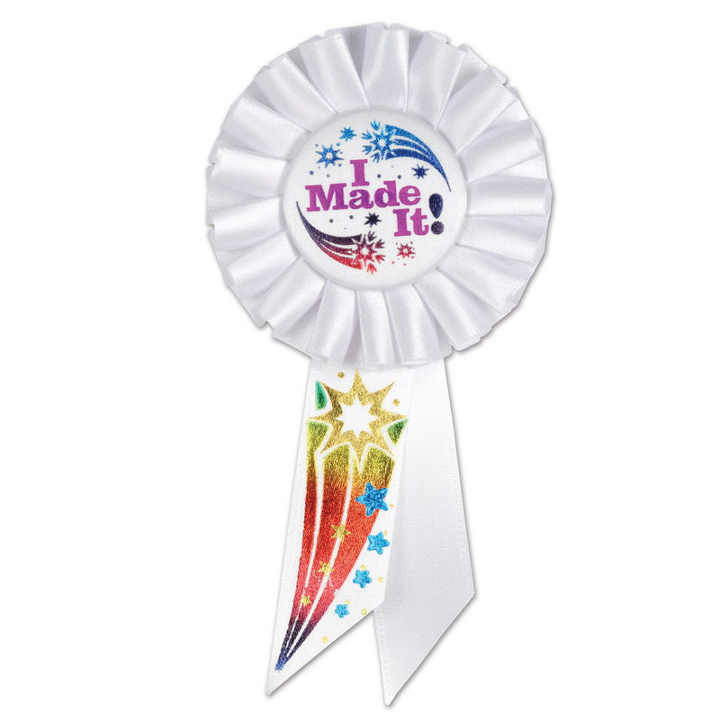 I Made It! Rosette – 3¼" x 6½" by Beistle for Graduation Rosettes