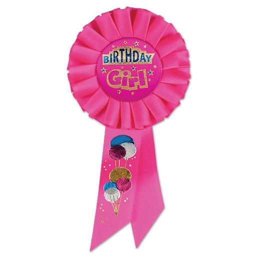Birthday Girl Rosette – 3¼" x 6½" by Beistle Rosettes