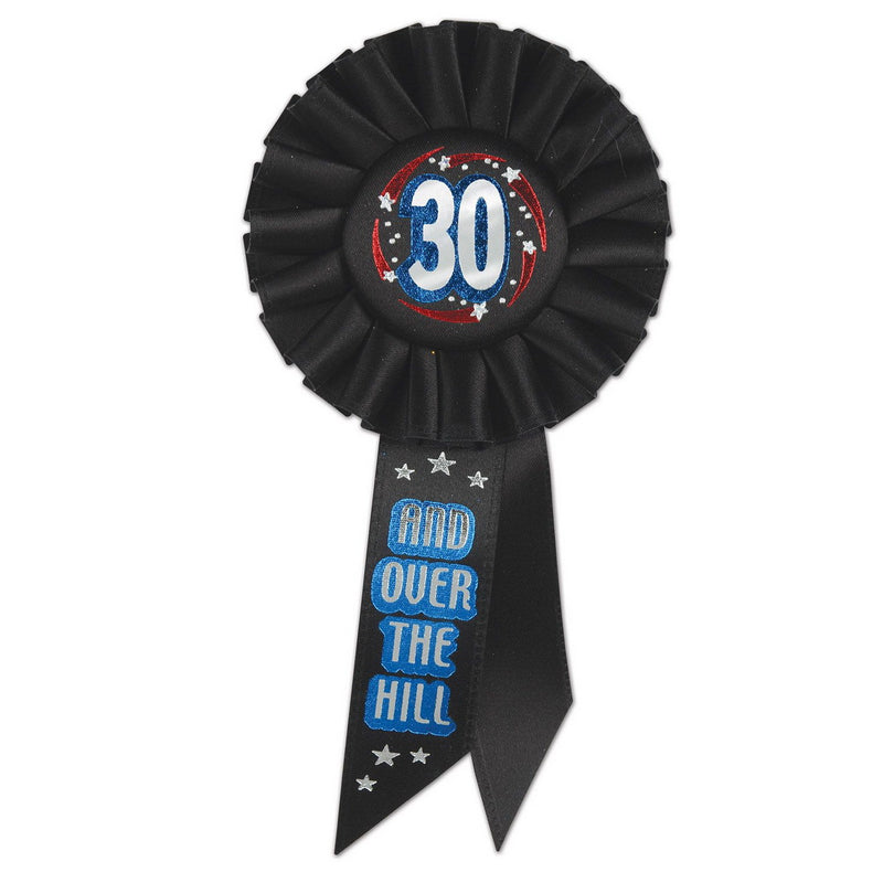 30 & Over The Hill Rosette – 3¼" x 6½" by Beistle for Over-The-Hill Rosettes