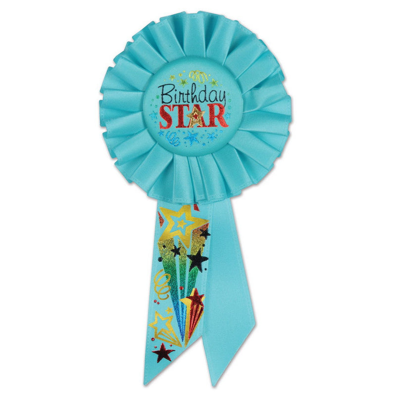 Birthday Star Rosette – 3¼" x 6½" by Beistle Rosettes