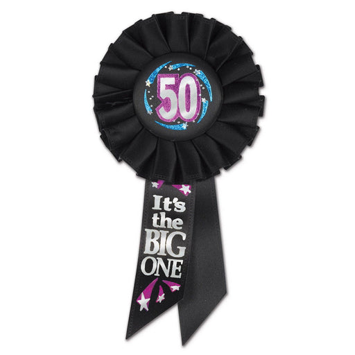 50 It's The Big One Rosette – 3¼" x 6½" by Beistle for Over-The-Hill Rosettes