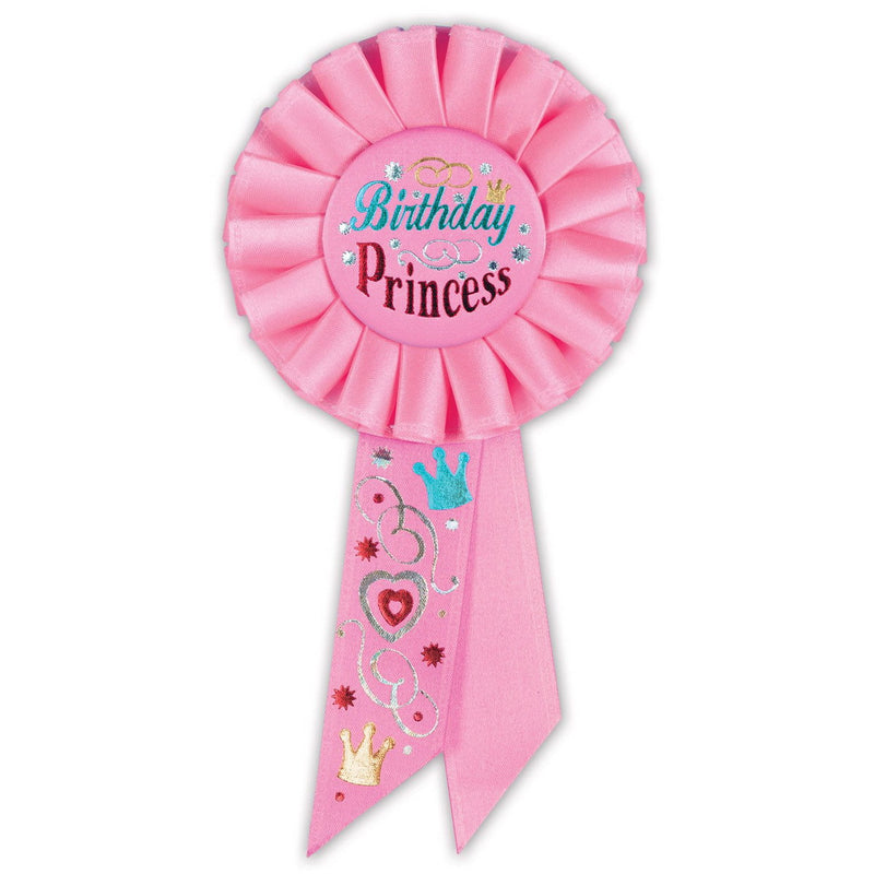 Birthday Princess Rosette – 3¼" x 6½" by Beistle Rosettes