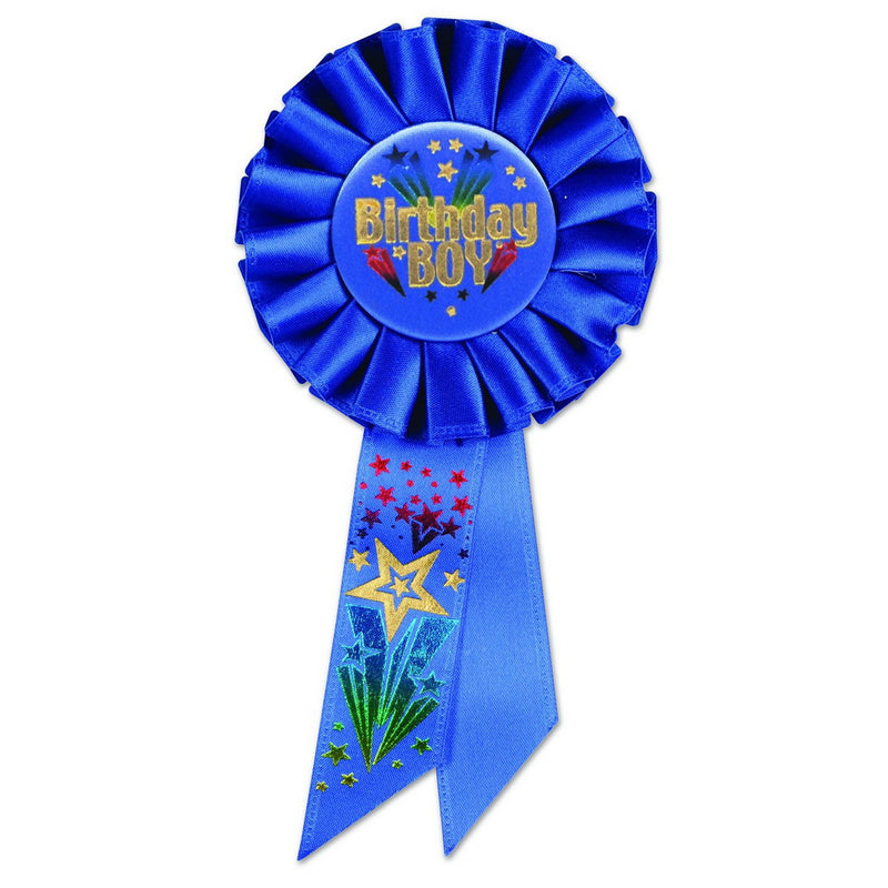 Birthday Boy Rosette – 3¼" x 6½" by Beistle Rosettes