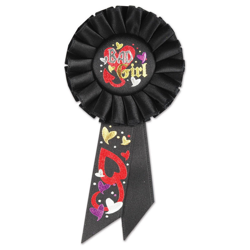 Bad Girl Rosette – 3¼" x 6½" by Beistle for Bachelorette Rosettes