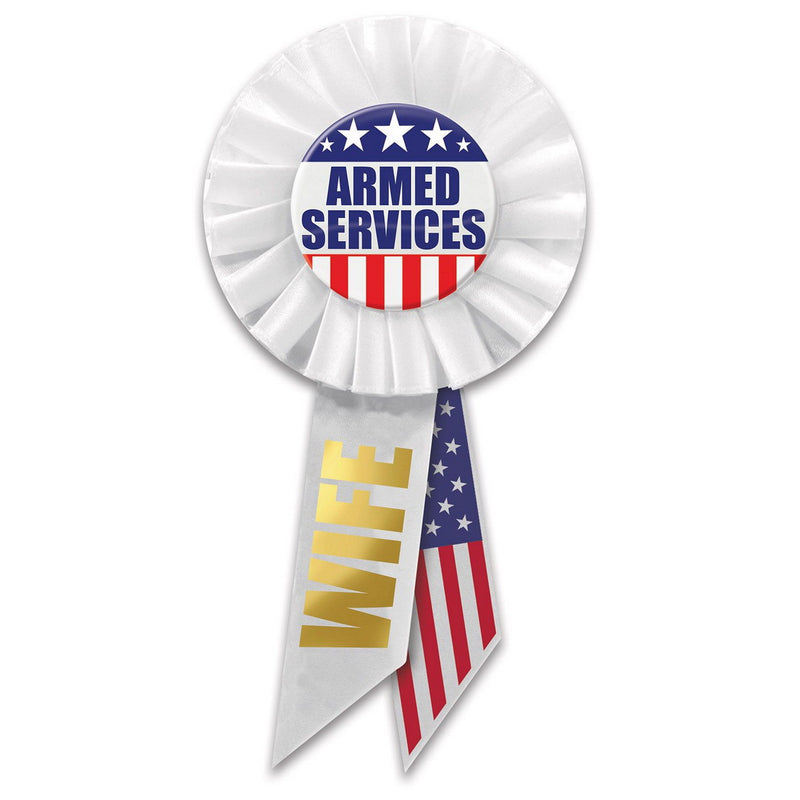 Armed Services Wife Rosette – 3¼" x 6½" by Beistle for Patriotic Rosettes