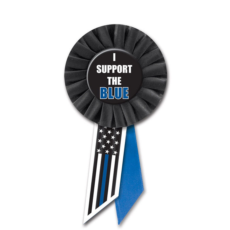 I Support The Blue Rosette – 3¼" x 6½" by Beistle for Patriotic Rosettes