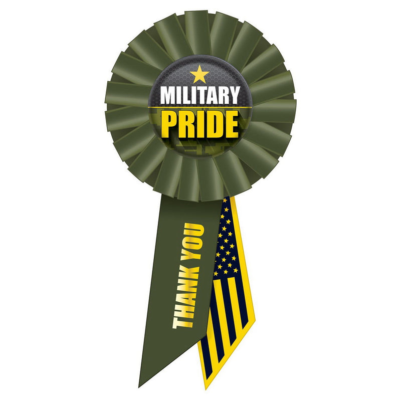 Military Pride Rosette – 3¼" x 6½" by Beistle for Patriotic Rosettes