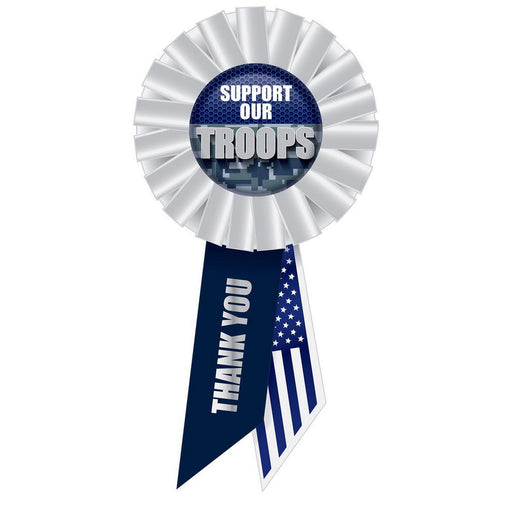 Support Our Troops Rosette – 3¼" x 6½" by Beistle for Patriotic Rosettes
