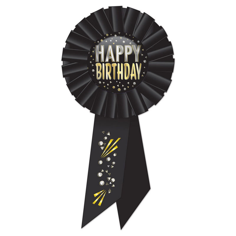 Happy Birthday Rosette – 3¼" x 6½" by Beistle Rosettes
