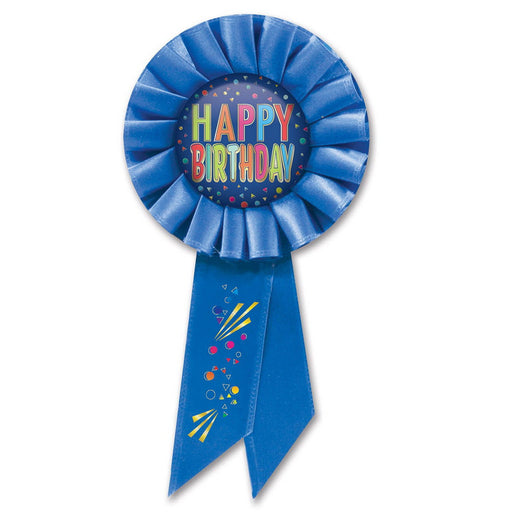 Happy Birthday Rosette – 3¼" x 6½" by Beistle Rosettes
