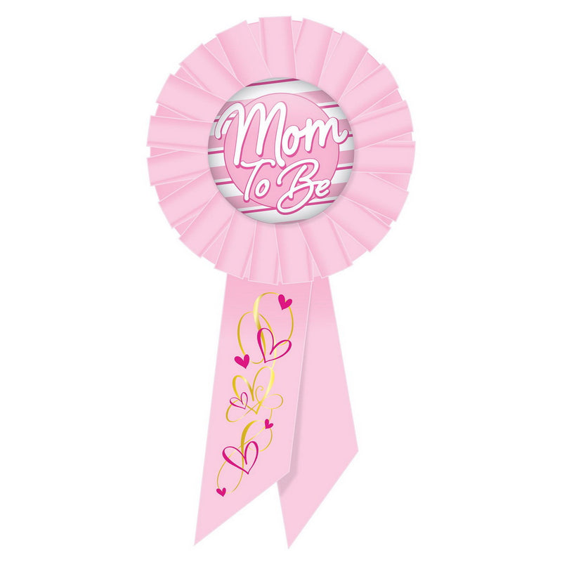 Mom To Be Rosette – 3¼" x 6½" by Beistle for Baby Shower Rosettes