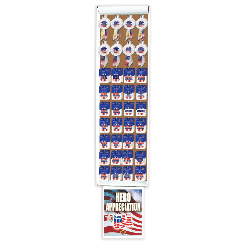 Patriotic Button & Rosette Floor Display by Beistle Diploma Mill Display