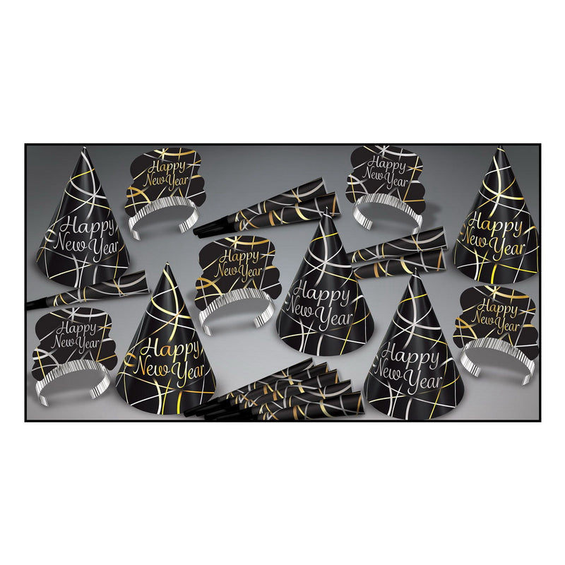Silver & Gold Ring In The NY Asst for 10 by Beistle for New Years 10 Person Assortments