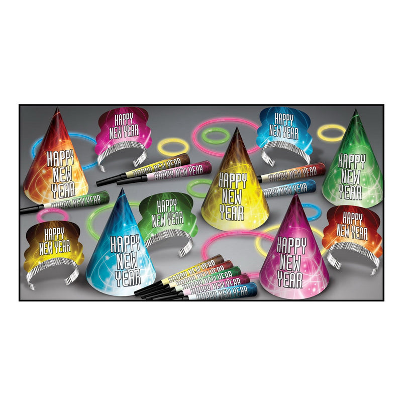 New Year Glow Asst for 10 by Beistle for New Years 10 Person Assortments