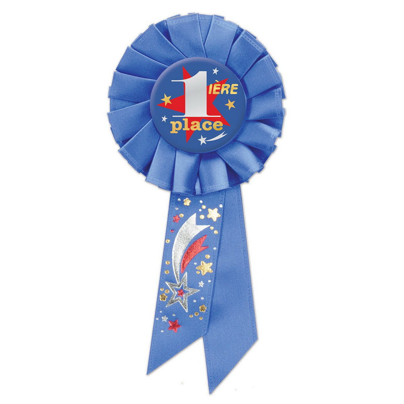 1iere Place (1st Place) Rosette – 3¼" x 6½" by Beistle for Sports Rosettes