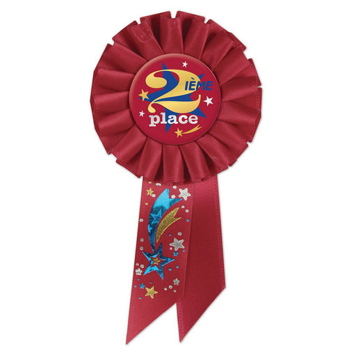 2ieme Place (2nd Place) Rosette – 3¼" x 6½" by Beistle for Sports Rosettes