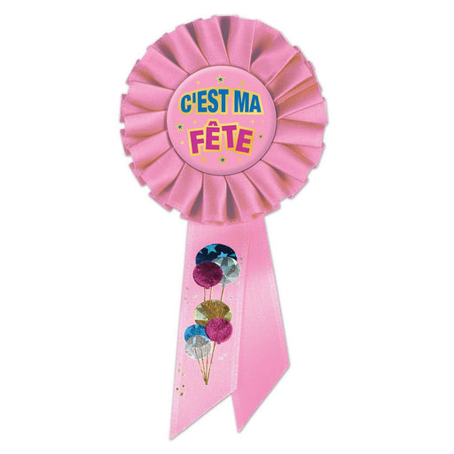 C'est Ma Fete (Birthday Girl) Rosette – 3¼" x 6½" by Beistle Rosettes