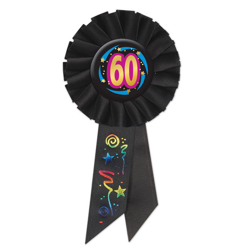 60 Rosette – 3¼" x 6½" by Beistle for Over-The-Hill Rosettes