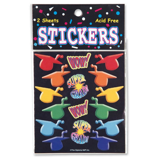 Super Grad Graduation Stickers – 4" x 4½:" – (2 Shs/Pkg) by Beistle Diploma Mill Stickers