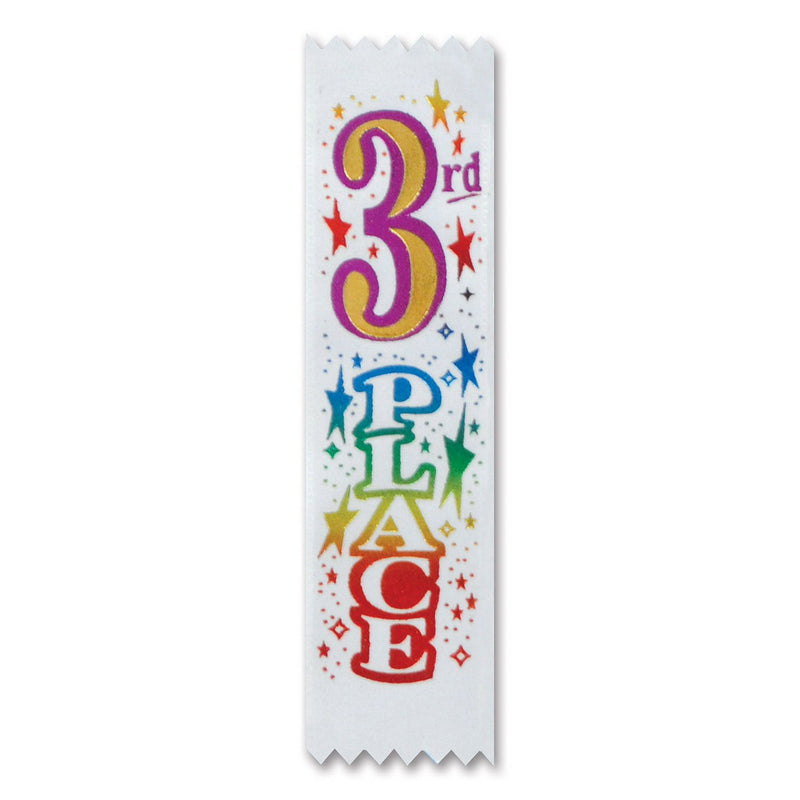 "3rd" Place Value Pack Ribbons – 1½" x 6¼" – (10/Pkg) by Beistle for Sports Value Packs