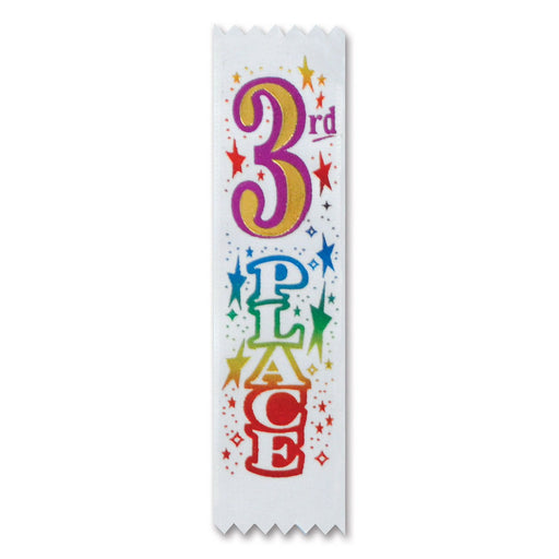 "3rd" Place Value Pack Ribbons – 1½" x 6¼" – (10/Pkg) by Beistle for Sports Value Packs