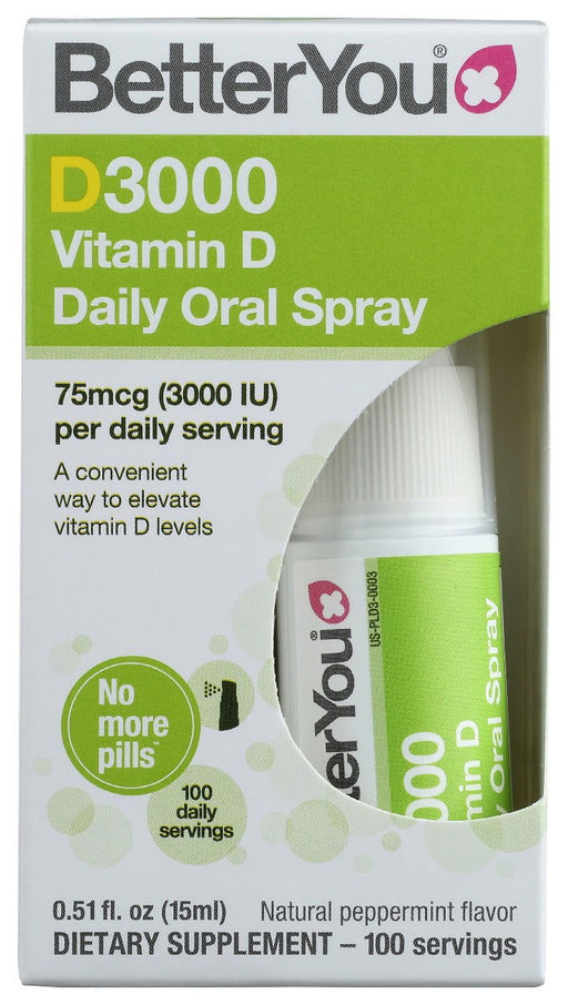 BETTERYOU: D3000 Vitamin D Oral Spray, 15 ml - No Brand For Less 