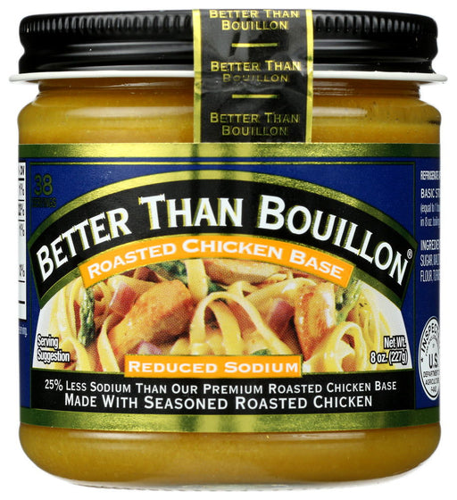 BETTER THAN BOUILLON: Reduced Sodium Roasted Chicken Base, 8 oz - No Brand For Less