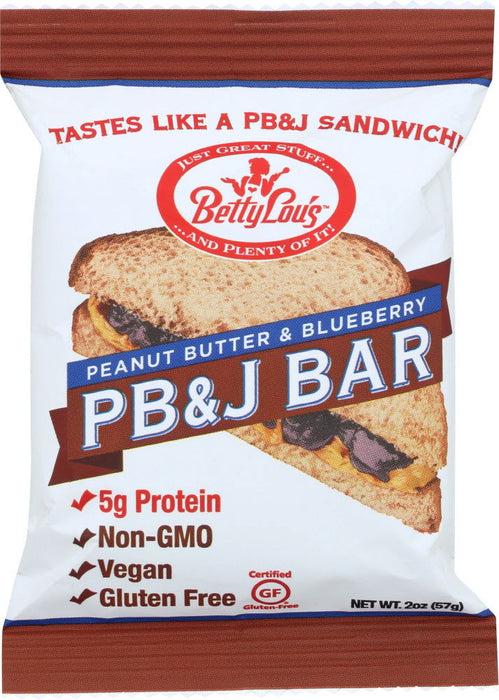 BETTY LOUS: PB&J Bar Blueberry, 2 oz - No Brand For Less 