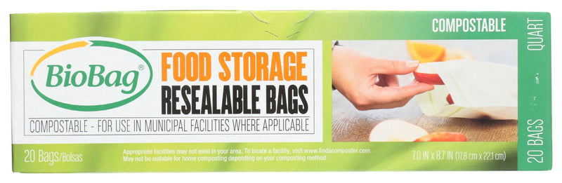 BIOBAG: Bag Food Strong Quart Size, 20 bg - No Brand For Less 