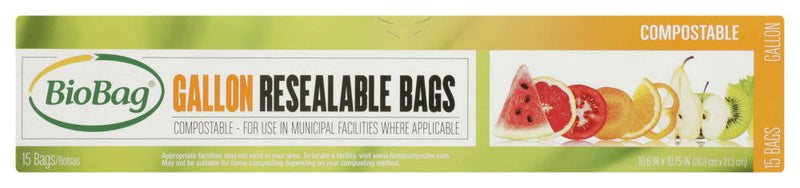 BIOBAG: Resealable Gallon Bags, 15 bg - No Brand For Less