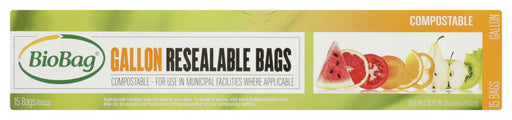 BIOBAG: Resealable Gallon Bags, 15 bg - No Brand For Less