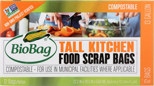 BIOBAG: Tall Kitchen 13 Gallon Food Scrap Bags, 12 pc - No Brand For Less