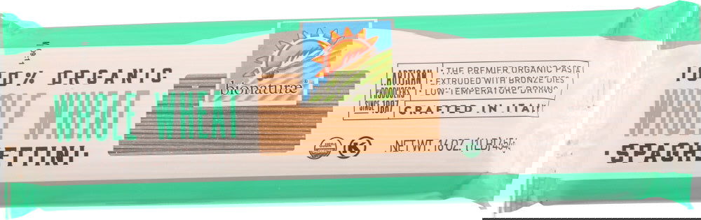 BIONATURAE: Organic Whole Wheat Spaghettini Pasta, 16 oz - No Brand For Less 