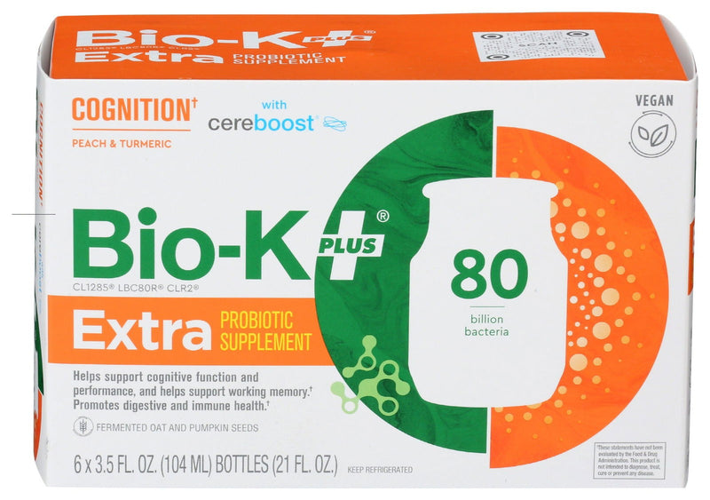 BIO K: Shot Cognition Peach 6Pk, 21 fo - No Brand For Less 