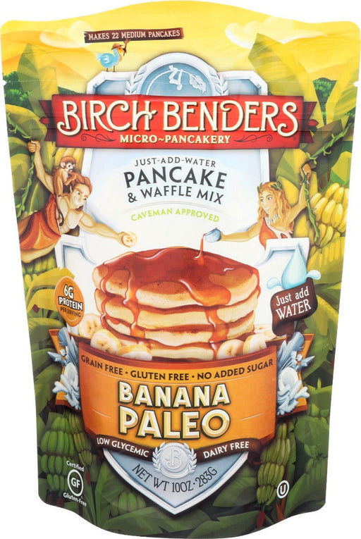 BIRCH BENDERS: Banana Paleo Pancake and Waffle Mix, 10 oz - No Brand For Less 