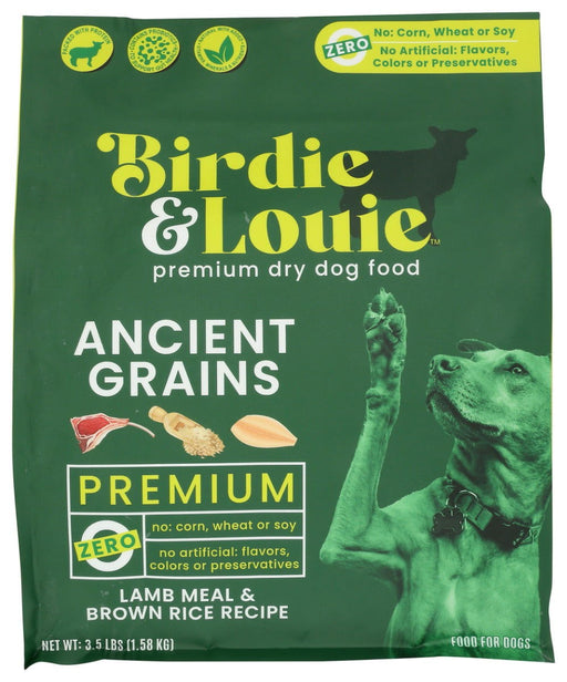 BIRDIE & LOUIE: Food Dog Dry Lamb Br Ric, 3.5 lb - No Brand For Less 