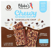 BLAKES SEED BASED: Chocolate Chip Chewy Granola Bars, 4.6 oz - No Brand For Less