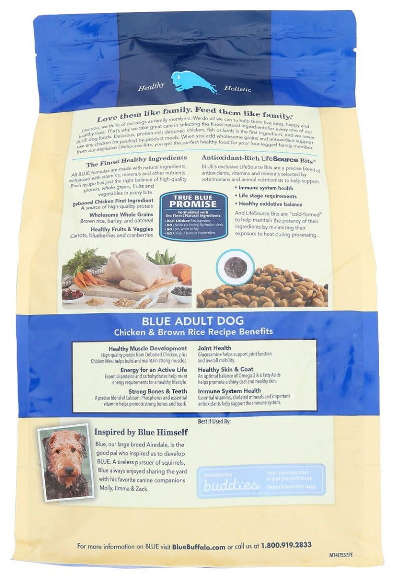 BLUE BUFFALO: Food Dog Adlt Chkn Brw Rc, 5 LB - No Brand For Less