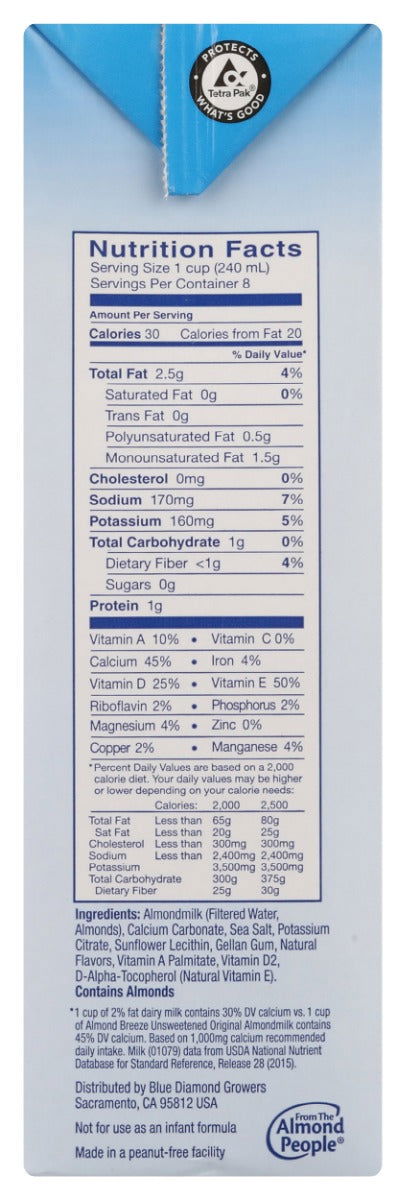 BLUE DIAMOND: Unsweetened Original Almondmilk, 64 fo - No Brand For Less
