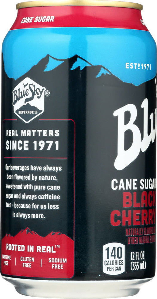 BLUE SKY: Cane Sugar Soda Black Cherry 6-12oz, 72 oz - No Brand For Less 