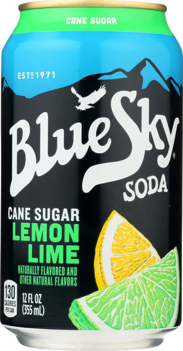 BLUE SKY: Cane Sugar Soda Lemon Lime 6-12oz, 72 oz - No Brand For Less 
