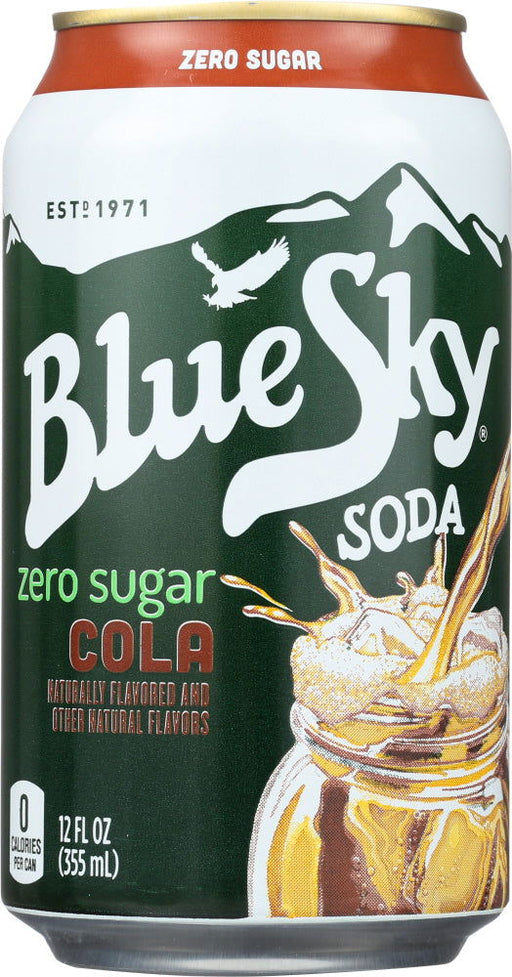 BLUE SKY: Zero Sugar Soda Cola 6-12oz, 72 oz - No Brand For Less 