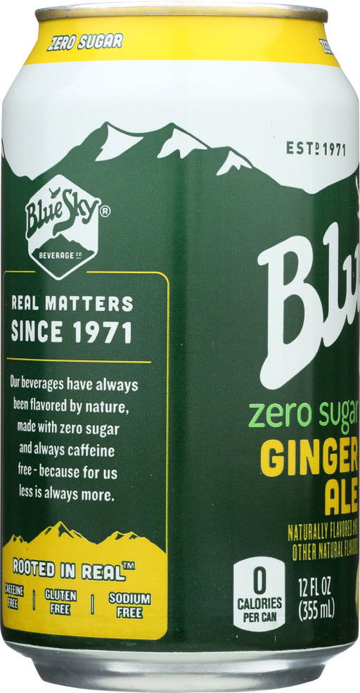 BLUE SKY: Zero Sugar Soda Ginger Ale 6-12oz, 72 oz - No Brand For Less 