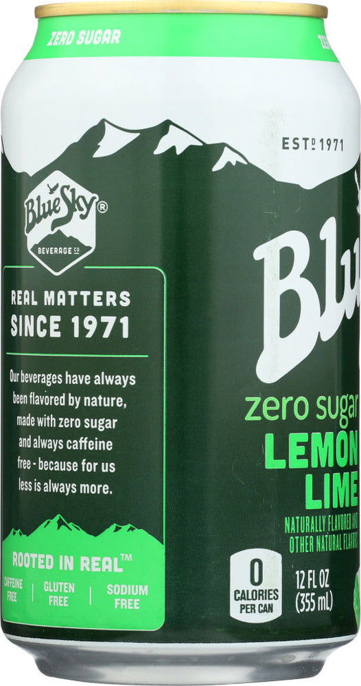 BLUE SKY: Zero Sugar Soda Lemon Lime 6-12oz, 72 oz - No Brand For Less 