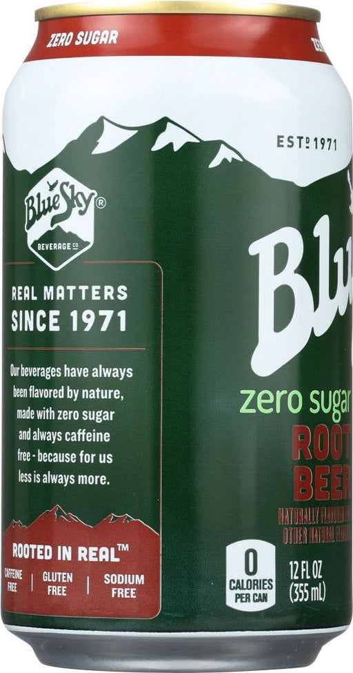 BLUE SKY: Zero Sugar Soda Root Beer 6-12oz, 72 oz - No Brand For Less 
